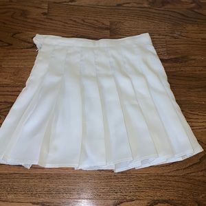 white pleated tennis skirt